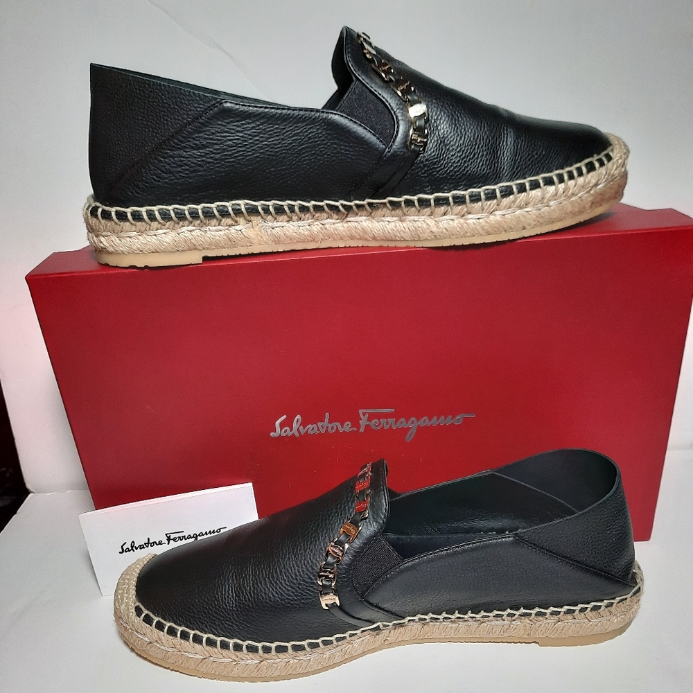 Salvatore ferragamo black espadrilles for women size 8 New